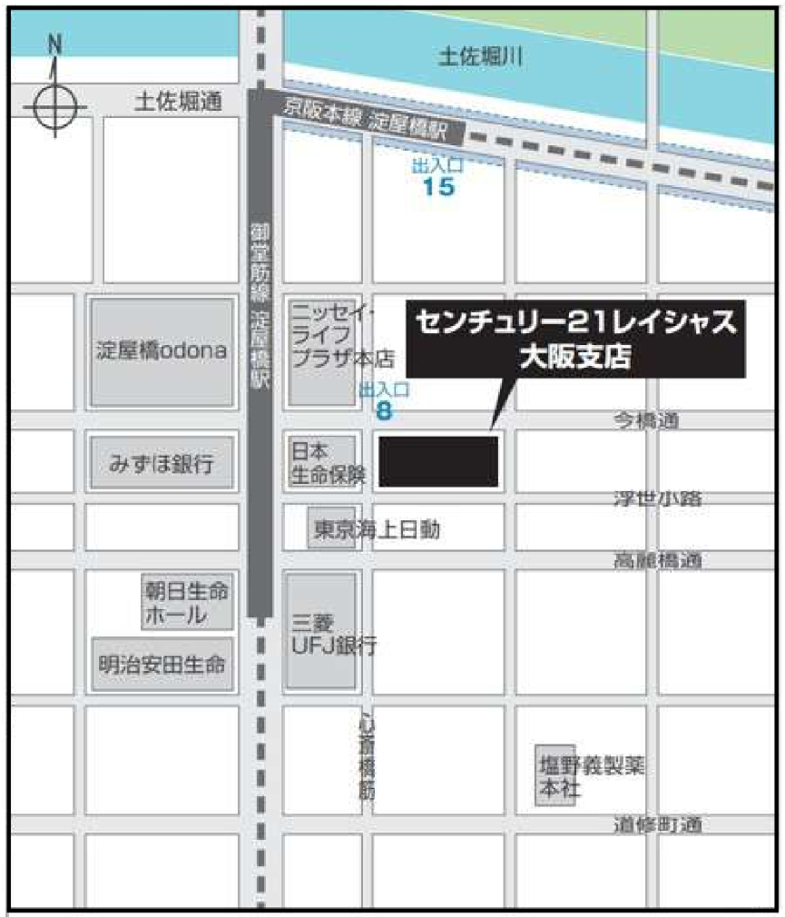 大阪支店の地図